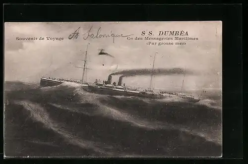 AK Passagierschiff S. S. Dumbéa auf hoher See