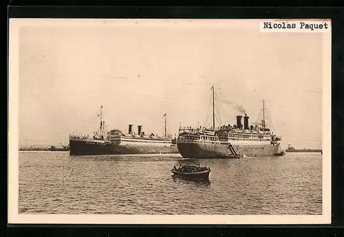 AK Passagierschiff Nicolas Paquet vor der Küste