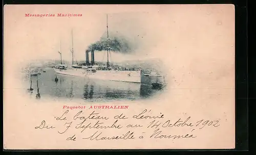 AK Passagierschiff Australien vor der Küste