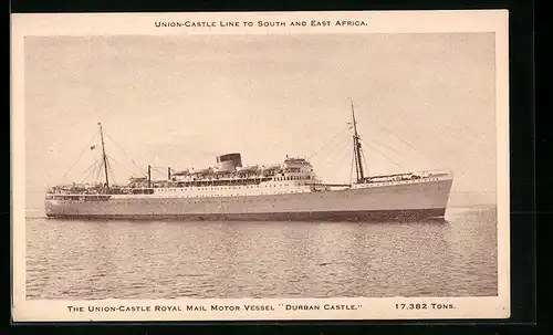 AK Union-Castle Royal Mail Motor Vessel Durban Castle