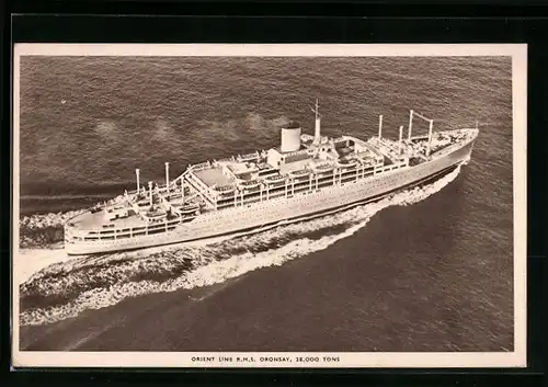 AK Orient Line, R.M.S. Oronsay aus der Vogelschau