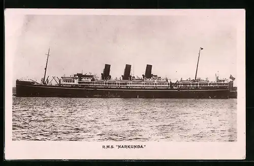 AK Passagierschiff R.M.S. Narkunda auf dem Meer