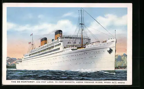AK Matson Liner SS Monterey at Sea