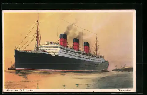 Künstler-AK Passagierschiff Berengaria, Cunard White Star