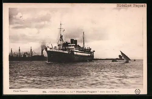 AK Passagierschiff Nicolas-Paquet entre dan sle Port, Casablanca