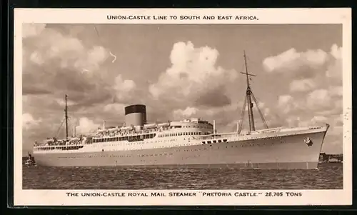 AK The Union-Castle Royal Mail Steamer Pretoria Castle