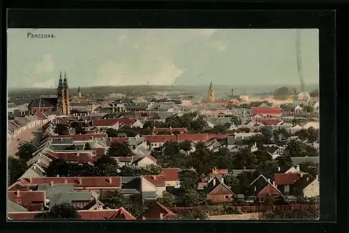 AK Pancsova, Ortsansicht aus der Vogelschau