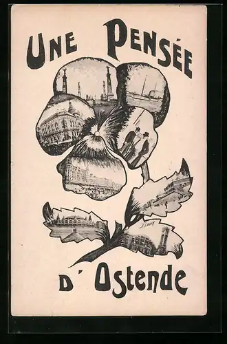 AK Ostende, Ortsansichten, Blumenmotiv