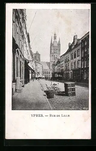 AK Ypres, Rue de Lille