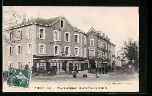 AK Ambérieu, Hotel Terminus et Avenue de la Gare