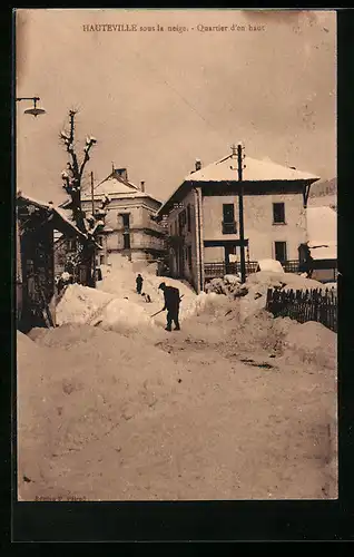 AK Hauteville sous la Neige, Quartier d`en haut, Schnee