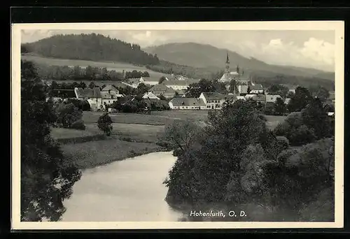 AK Hohenfurth /O. D., Panorama des Ortes