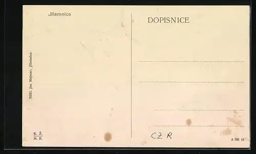 AK Jilemnice, Panorama aus der Vogelschau