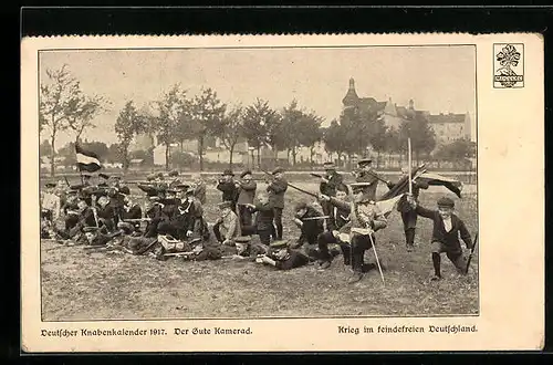 AK Krieg im feindefreien Deutschland, Kleine Soldaten mit Schwertern, Kinder Kriegspropaganda