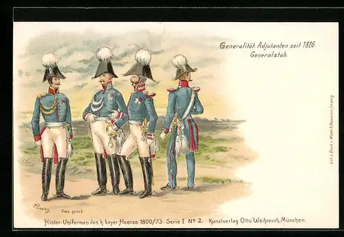 AK Soldaten des Generalstabes in Uniform, Generalität Adjutanten seit 1826