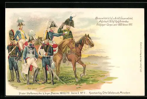 AK Generalität der Infanterie und Artillerie, Generalstab, Adjutant 10. Inf. Rgt., Reitendes Feldjäger-Corps seit 1805