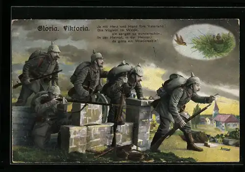 AK Deutsche Soldaten der Infanterie in Uniform mit Gewehren