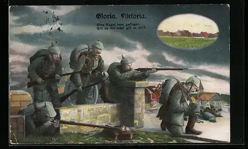 AK Deutsche Soldaten der Infanterie in Uniform mit Gewehren