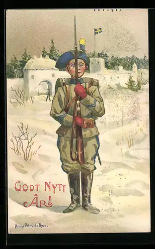 Künstler-AK Kinder Kriegspropaganda, Junger Soldat in Uniform