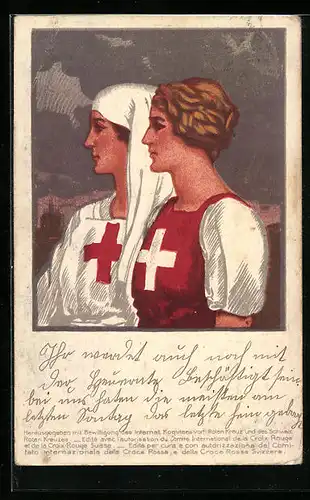 Künstler-AK Schweiz, Schweizerischer Samariterbund, Zwei Krankenschwestern