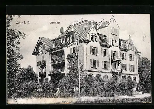 AK Wehr i. B., Wehrahof mit Restaurant Löwenkeller