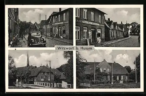 AK Witzwort b. Husum, Strassenpartie, Heinrich Becker Gemischtwaren