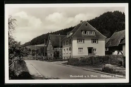 AK Bartenbach a. d. Murr, Strassenpartie mit Gasthaus zur Sonne