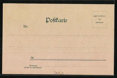 Lithographie Berlin, Gasthaus Franciskaner, Stadtbahnhof, Friedrichstrasse