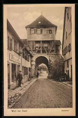 AK Weil der Stadt, Blick durch das Judentor