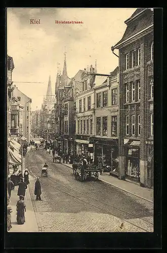 AK Kiel, Holstenstrasse mit Geschäften