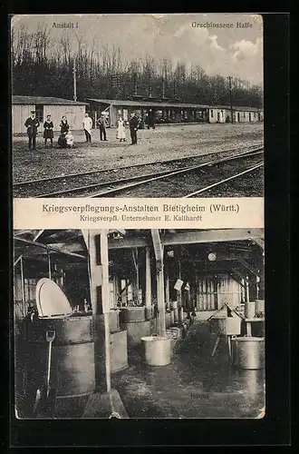 AK Bietigheim i. Württ., Kriegsverpflegungs-Anstalten, Geschlossene Halle