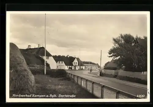 AK Kampen a. Sylt, Ortspartie mit Dorfstrasse
