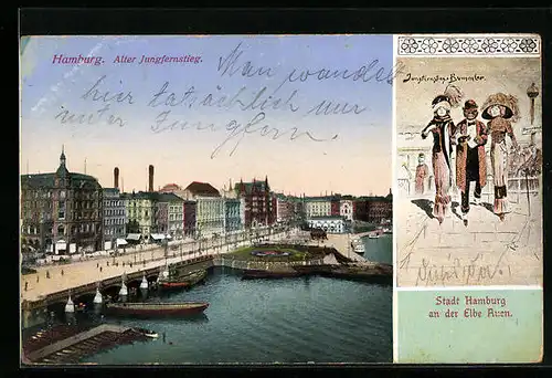 AK Hamburg-Neustadt, Alter Jungfernstieg, Junfernstieg-Bummler