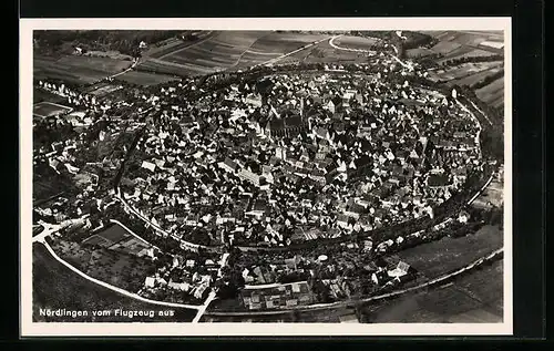 AK Nördlingen, Gesamtansicht vom Flugzeug aus