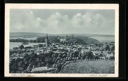 AK Plön i. Holst. Schweiz, Totalansicht mit Kirche