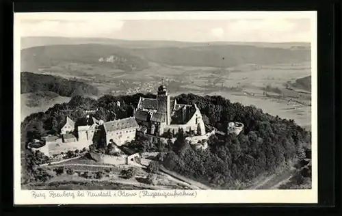 AK Neustadt i. Odenw., Burg Breuberg vom Flugzeug aus