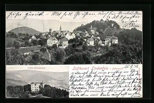 AK Lindenfels i. Odenwald, Ortsansicht, Villa Einsiedel