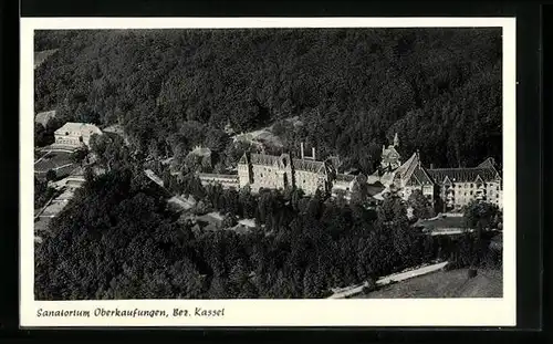 AK Oberkaufungen /Bez. Kassel, Das Sanatorium aus der Vogelschau