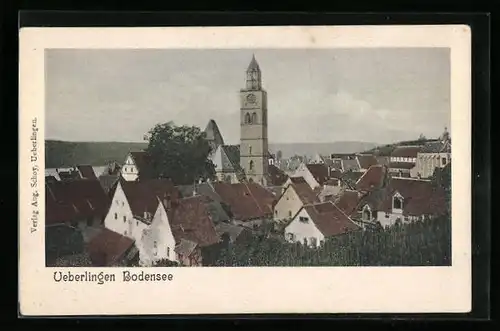AK Ueberlingen /Bodensee, Blick über die Dächer der Ortschaft