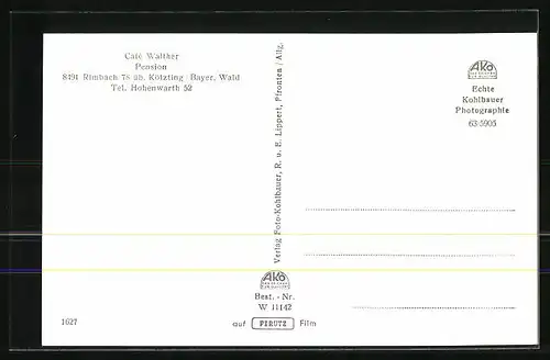 AK Rimbach /Bayer. Wald, Cafe Walther, Innenansicht