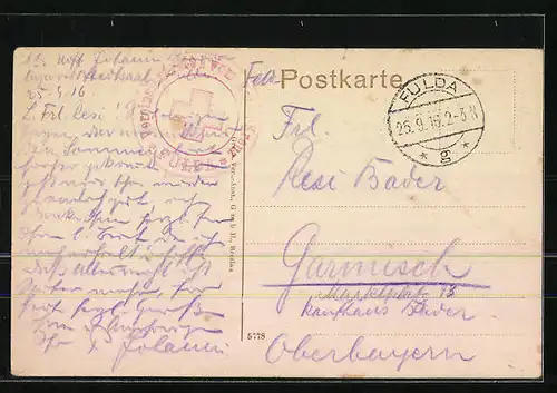 AK Fulda, Partie im Schlossgarten