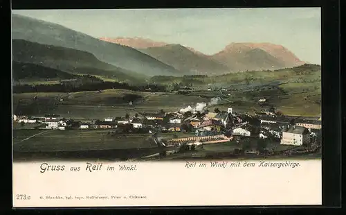 AK Reit im Winkl, Gesamtansicht mit dem Kaisergebirge