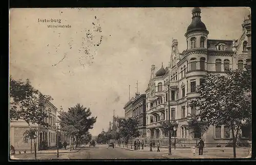 AK Insterburg, Strassenkreuzung in der Wilhelmstrasse