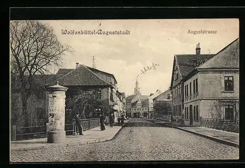 AK Wolfenbüttel-Auguststadt, Litfasssäule an der Auguststrasse
