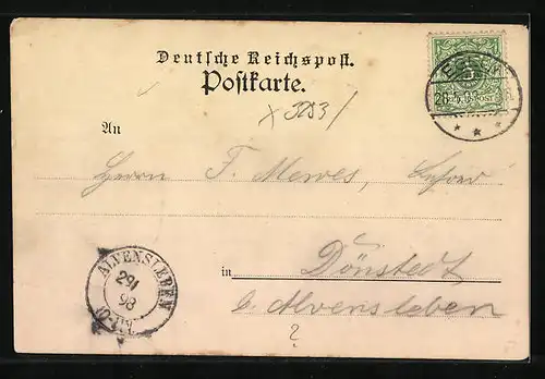 AK Egeln, Totalansicht, Rathaus mit Rathskeller