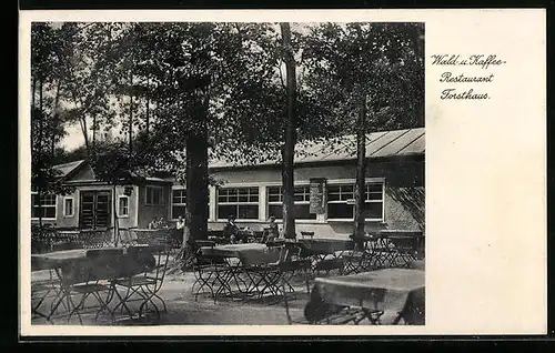 AK Fürth, Wald- und Kaffee-Restaurant Forsthaus Fürther Stadtwald mit Terrasse