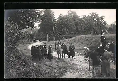AK Thurnau, Prinz Alfons und Jäger vorm Fotografen