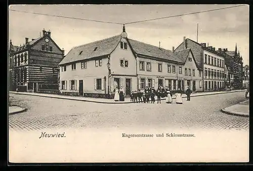 AK Neuwied, Synagoge mit Engerserstrasse und Schlossstrasse