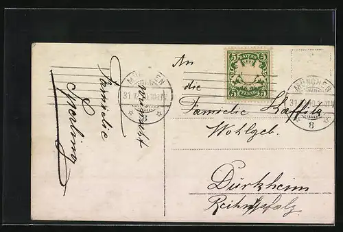 AK Schornsteinfeger mit Glückspilz