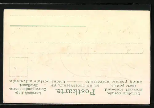 AK Jahreszahl 1902 mit Kleeblättern und Schwalbe